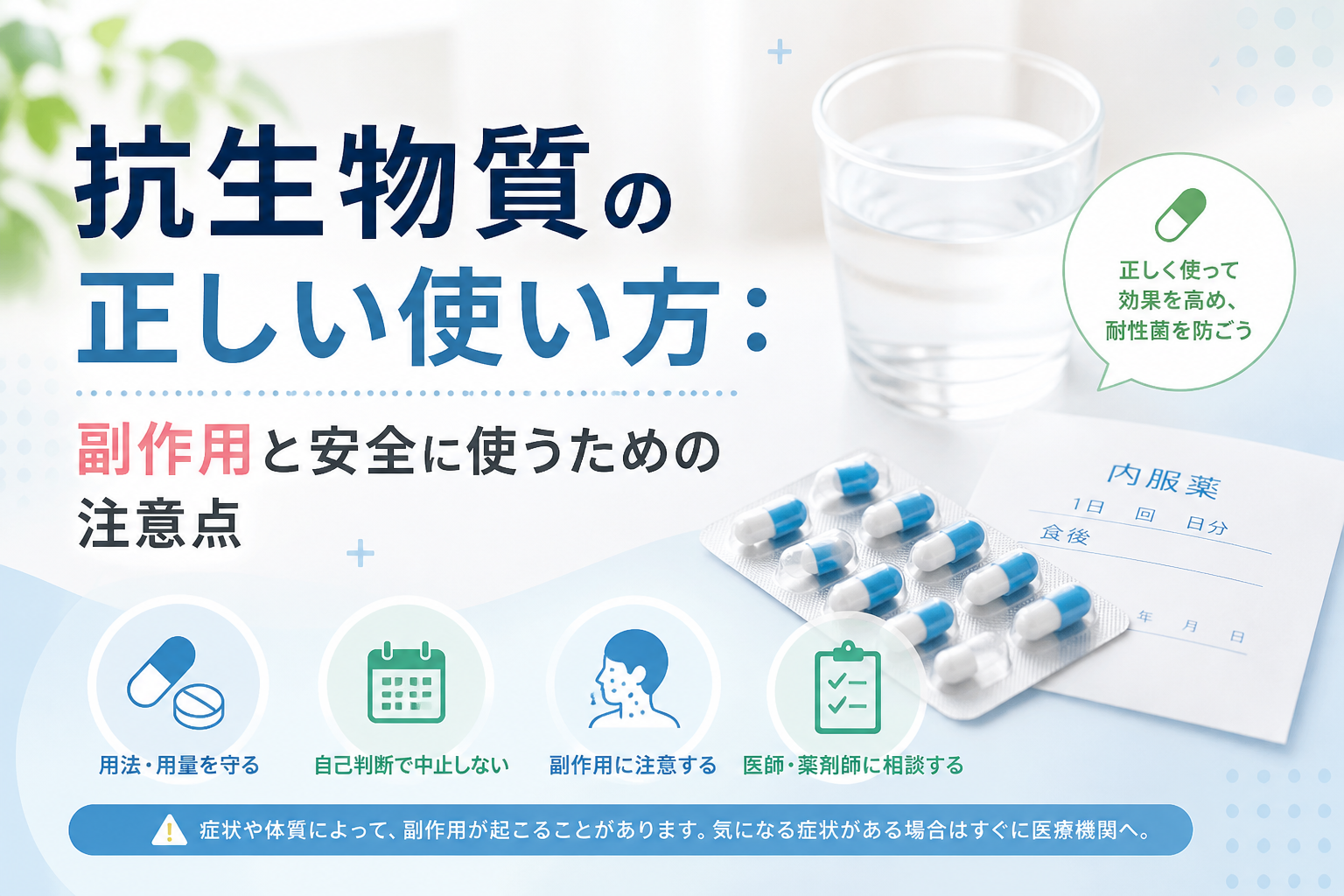 抗生物質の正しい使い方：副作用と安全に使うための注意点